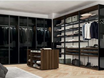 SQUARE - Corner sectional melamine-faced chipboard walk-in wardrobe by Febal Casa - view 2